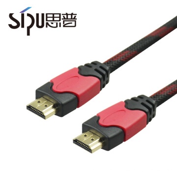 SIPU proveedores de China 24 K chapado en oro de nylon trenzado 4k 2.0v cable hdmi